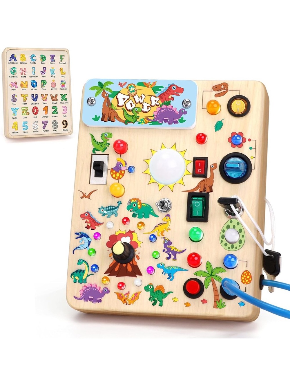 Montessori Dinosaur Busy Board Sensory Toy for Toddlers NIB